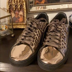 Metallic Puma loafers
